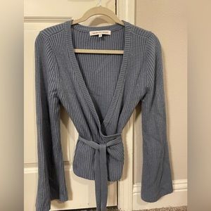 Cupcakes and Cashmere Blue Wrap Sweater‎